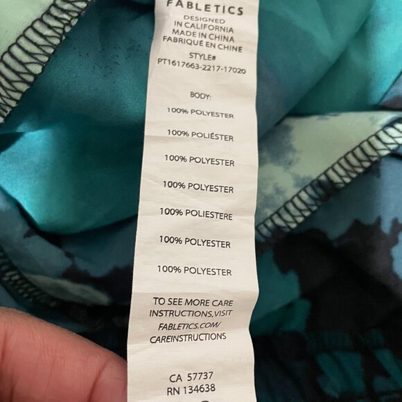 Fabletics Annalies Green Floral Wide Leg Silk Touch Pants Size XS - Picture 10 of 16